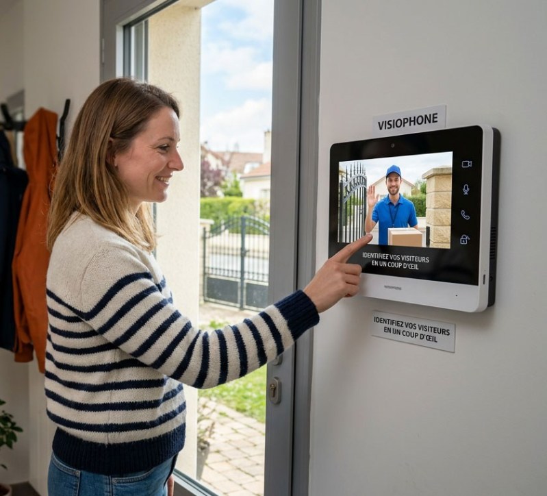 Visiophone avec écran pour identifier les visiteurs